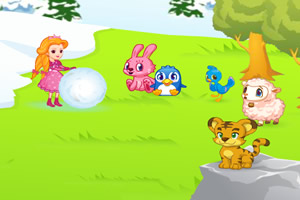 白雪公主玩雪球