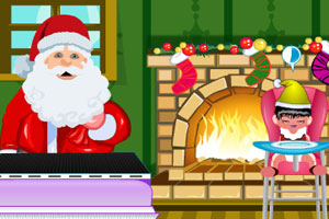 圣诞老人照顾孩子