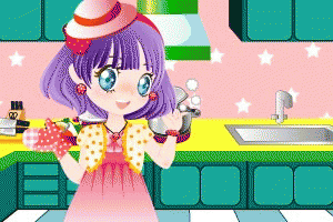 烤松饼的可爱宝贝