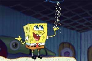 海绵宝宝接沙子