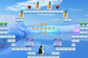 企鹅找冰冻水果