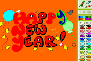 新年快乐填色