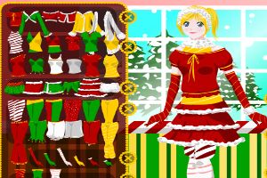 可爱的圣诞女孩