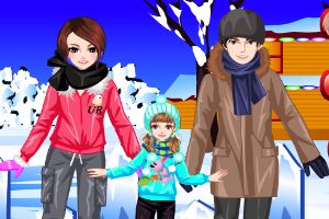 滑雪家庭的装扮