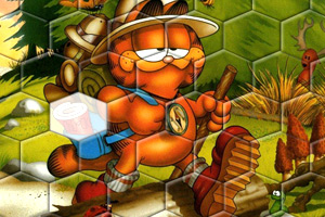 加菲猫趣味拼图