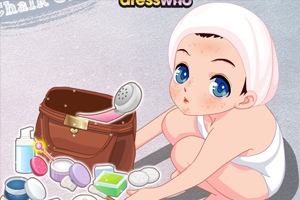 粉笔画女孩美容