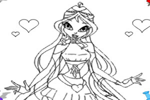 美丽精灵填颜色