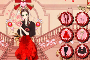 粉红佳人情人节装