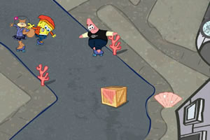 海绵宝宝玩滑板