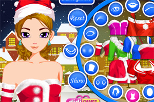 女孩的圣诞妆容