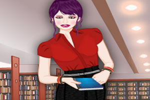 图书馆的时尚女孩