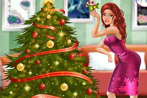 圣诞树与美女