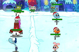 动漫人物打雪仗2