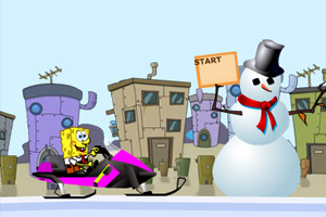 海绵宝宝开雪橇