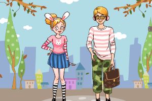 漫画夫妇盛装打扮