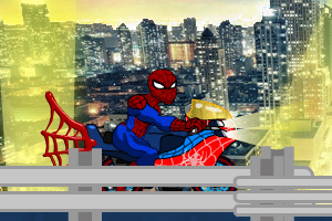 蜘蛛侠夜间摩托车