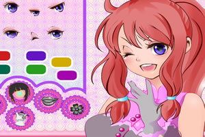 漫画女孩化妆