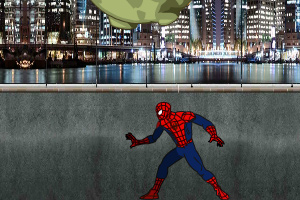 蜘蛛侠躲避大石