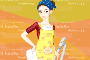 打扫房间的女孩