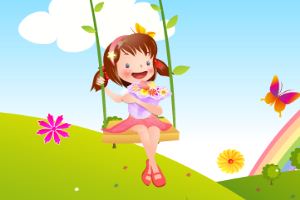 荡秋千的小女孩