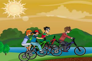 卡通自行车聚会