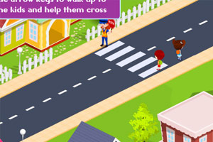 带小学生过马路