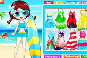 小萌妹的沙滩服