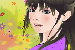 打扮鲜花女孩