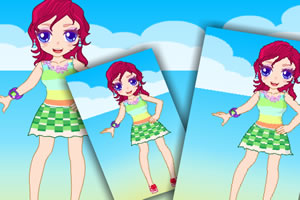 可爱的海滩女孩