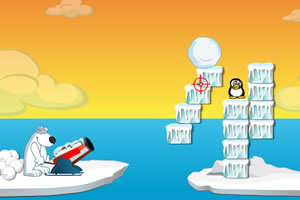 北极熊射击企鹅