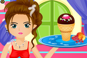 布置巧克力冰淇淋