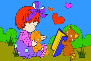 采野花的小姑娘