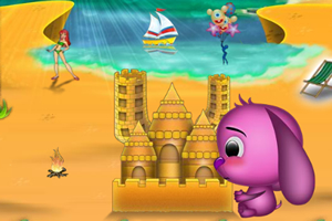 嘟嘟建沙滩城堡