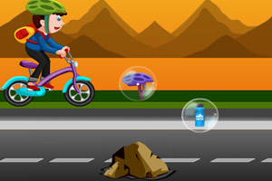 聪明男孩骑单车