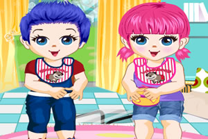 可爱双胞胎宝贝