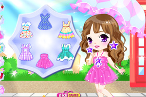 可爱女孩的花伞