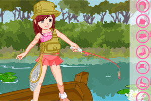 钓鱼的女孩