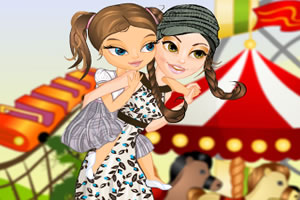 姐妹游乐园玩