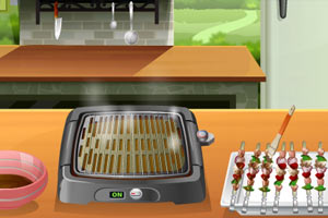 跟莎拉学作烤肉串