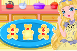 美女做小熊饼干