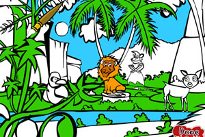 森林公园填色板