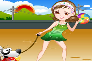 女孩和她的宠物狗