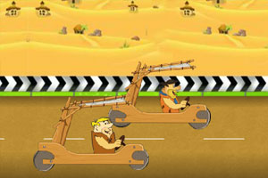 原始人木轮车大赛