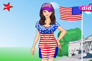 美国国旗女孩