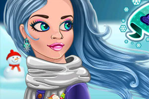 暴风雪中的女孩