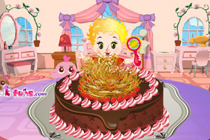 可爱宝贝做蛋糕