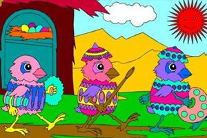 复活节小鸡填色