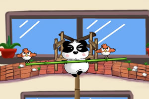 憨熊猫平衡绳索