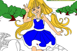 童话小女孩涂色