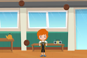 小男孩躲避篮球